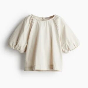 H&M beige puff sleeve blouse